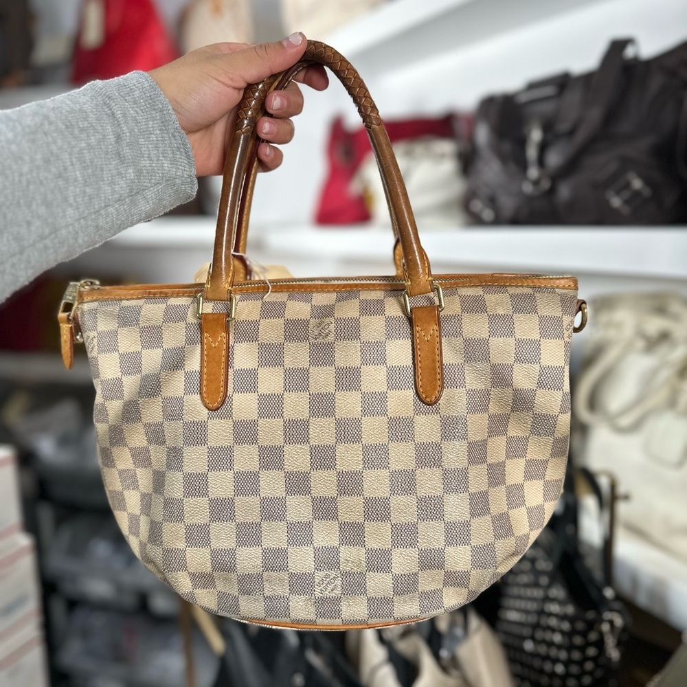 LV Damier Azur Zip Tote with D rings - Picture 1 of 2